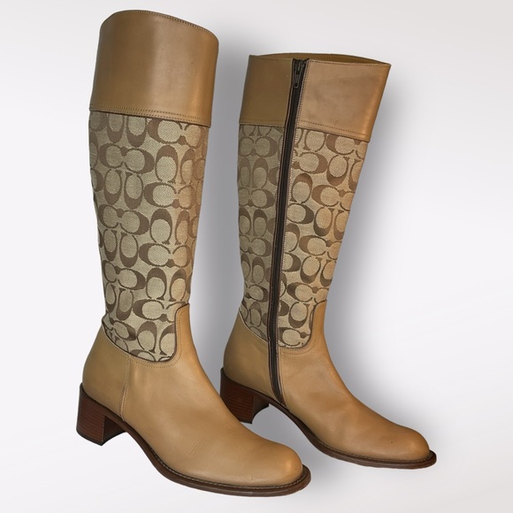Coach Brand "Carole" Signature C's Logo Vintage Riding Style Boots Size 8.5B - Picture 12 of 12